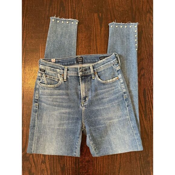 Citizens of Humanity Rocket High Rise Skinny with Ankle Pearl Detail Size 25 - Picture 5 of 14